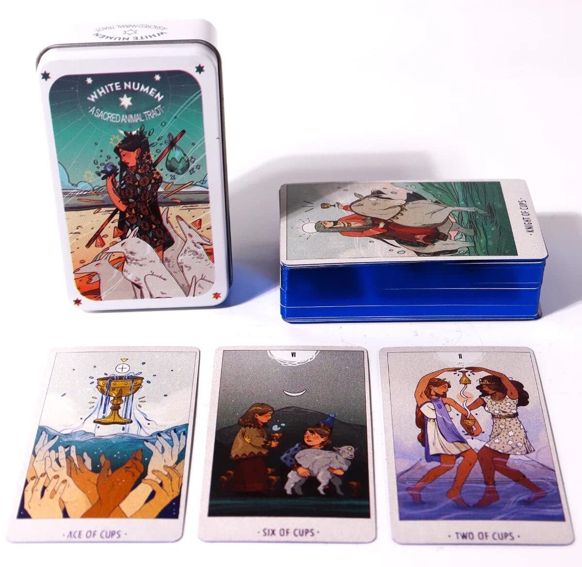 Amazon.co.jp: Atesswy ホワイト 数字タロットデッキ 缶入り